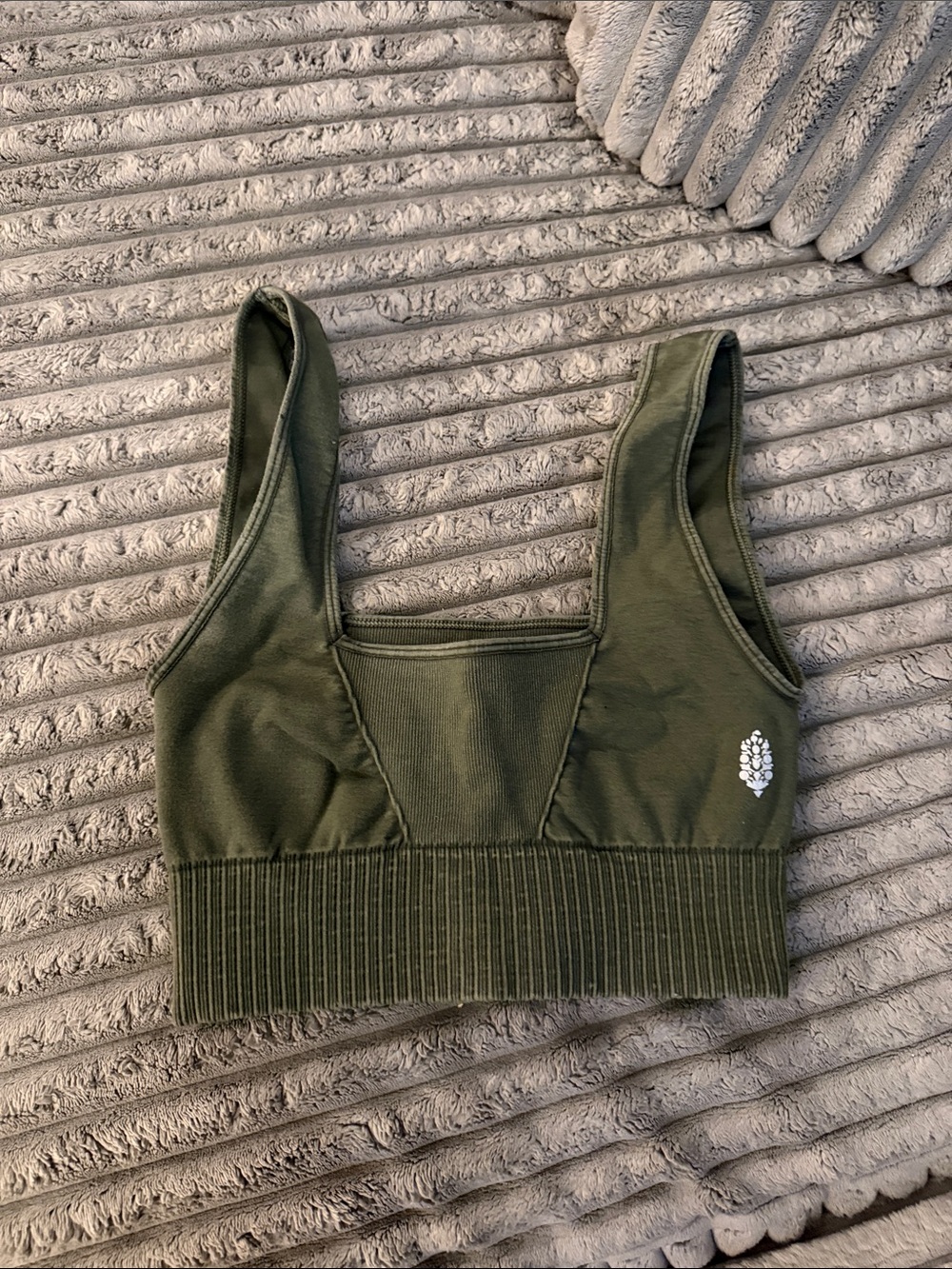 Free people Olive Green Women's Ribbed Sports Bra Top